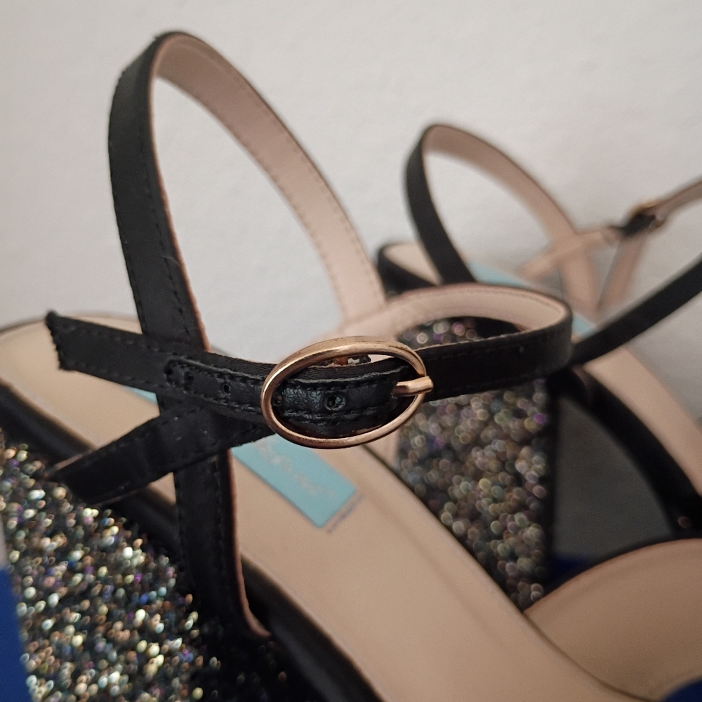 Betsey Johnson Ollie Satin Glitter Heels - Picture 4 of 10